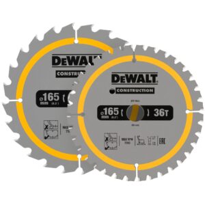Пильный диск по дереву DEWALT DT90270, 165х20х1 мм, 2 шт. (DT90270-QZ), арт. DT90270-QZ