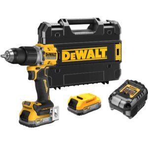 Ударная дрель-шуруповерт DEWALT DCD805E2T, 18 В, 2000 об/мин, 34000 уд/мин, с 2 АКБ 1.7 Ач и ЗУ, в кейсе TSTAK (DCD805E2T-QW), арт. DCD805E2T-QW