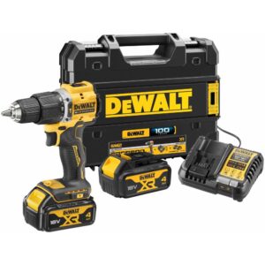 Ударная дрель-шуруповерт DEWALT DCD100YM2T, 18 В, 1650 об/мин, 28050 уд/мин, с 2 АКБ 4 Ач и ЗУ, в кейсе TSTAK (DCD100YM2T-QW), арт. DCD100YM2T-QW