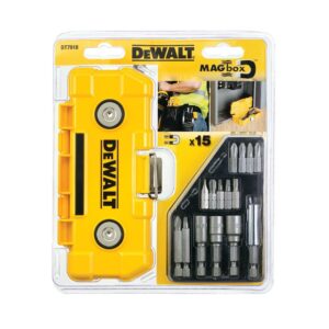 Набор бит и торцевых головок DEWALT DT7918, в магнитном боксе MAGBox 15 предметов, арт. DT7918-QZ