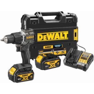 Ударная дрель-шуруповерт DEWALT DCD100M2T, 18 В, 1650 об/мин, 28050 уд/мин, с 2 АКБ 4 Ач и ЗУ, в кейсе TSTAK (DCD100M2T-QW), арт. DCD100M2T-QW