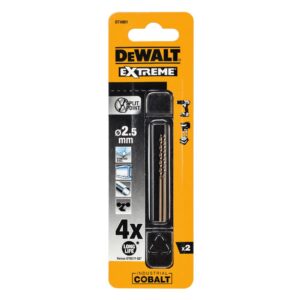 Сверло DEWALT DT4901, по металлу COBALT 5%, 2.5 x 57 x 30 мм, 2 шт., арт. DT4901-QZ