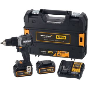 Ударная дрель-шуруповерт DEWALT McLaren Limited Edition DCD85MM2T, 18 В, 2000 об/мин, с 2 АКБ 4 Ач и ЗУ, в кейсе TSTAK, арт. DCD85MM2T-QW