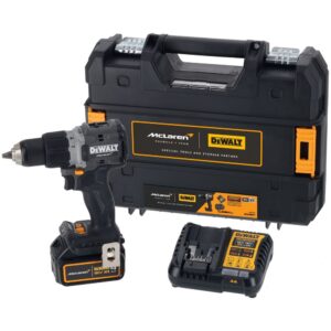 Ударная дрель-шуруповерт DEWALT McLaren Limited Edition DCD85MM1T, 18 В, 2000 об/мин, с АКБ 4 Ач и ЗУ, в кейсе TSTAK, арт. DCD85MM1T-QW