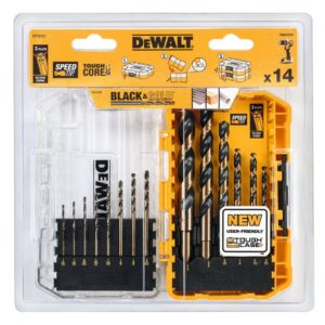 Набор сверл DEWALT, по металлу Black & Gold HSS-G 14 шт., DT70727, арт. DT70727-QZ