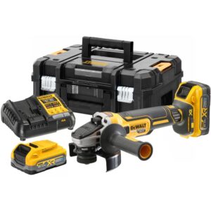 Аккумуляторная угловая шлифмашина DEWALT DCG405S2T, 18 В, 125 мм, 9000 об/мин, с 2 АКБ 3.5 Ач и ЗУ, в кейсе TSTAK (DCG405S2T-QW), арт. DCG405S2T-QW