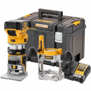 Аккумуляторный вертикальный фрезер DEWALT DCW604P1, 18 В, 25500 об/мин, 55 мм, с АКБ 5 Ач и ЗУ, в кейсе TSTAK (DCW604P1NT-XJ), арт. DCW604P1NT-XJ