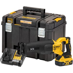 Аккумуляторная сабельная пила DEWALT DCS386P1T, 18/54 В, 3000 ход/мин, 28.6 мм, с АКБ 5 Ач и ЗУ, в кейсе TSTAK (DCS386P1NT-XJ), арт. DCS386P1NT-XJ