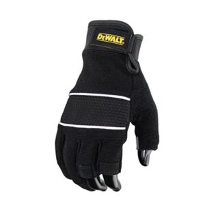 Рабочие перчатки на 3 пальца Dewalt, серо-черного цвета, двойная накладка на ладонь, размер L, арт. DPG214L