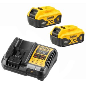 Набор DEWALT DCB1104P2: 2 АКБ DCB184, Li-Ion, 18 В, 5 Ач и зарядное устройство DCB1104, 12/18 В, 4 A (DCB1104P2-QW), арт. DCB1104P2-QW