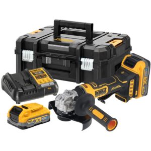 Аккумуляторная угловая шлифмашина DEWALT DCG404S2T, 18 В, 125 мм, 11000 об/мин, с 2 АКБ 3.5 Ач и ЗУ в кейсе TSTAK (DCG404S2T-QW), арт. DCG404S2T-QW