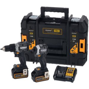 Аккумуляторный набор DEWALT McLaren Limited Edition DCK200MM2T: дрель-шуруповерт + шуруповерт, с 2 АКБ 4 Ач и ЗУ, в кейсе TSTAK, арт. DCK200MM2T-QW