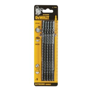 Пилка для лобзика DEWALT DT2167, по дереву из высокоуглеродистой стали, HCS, 180 x 155 x 4.0 x 120 мм, T744D, 5 шт., арт. DT2167-QZ