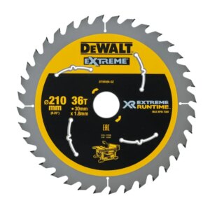 Полотно для дисковой пилы DEWALT EXTREME Runtime, 210*30 мм, 36 зубьев, DT99566, арт. DT99566-QZ