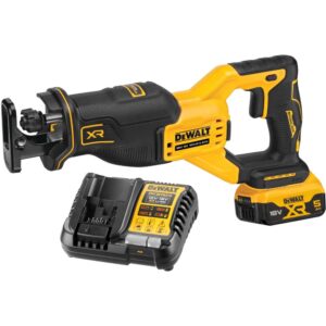 Аккумуляторная сабельная пила DEWALT DCS382P1T, 18 В, 3200 ход/мин, 28.6 мм, с АКБ 5 Ач и ЗУ, в кейсе TSTAK (DCS382P1NT-XJ), арт. DCS382P1NT-XJ