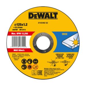 Круг отрезной по металлу DEWALT DT42340Z, INDUSTRIAL, (125 x 22.2 х 1.2 мм), арт. DT42340Z-QZ