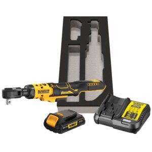 Аккумуляторный угловой гайковерт DEWALT DCF512D1G, с трещоткой, 18 В, 95 Нм, 250 об/мин, с АКБ 2 Ач и ЗУ, в чехле (DCF512D1G-QW), арт. DCF512D1G-QW