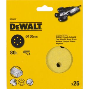Шлифовальные круги DEWALT DT3133, 150 мм, 6 отверстий, 80G, 25 шт., арт. DT3133-QZ