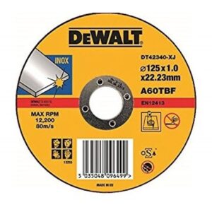 Круг отрезной по нержавеющей стали INOX 125x22.2x1мм тип 1 DEWALT DT42340, арт. DT42340-XJ